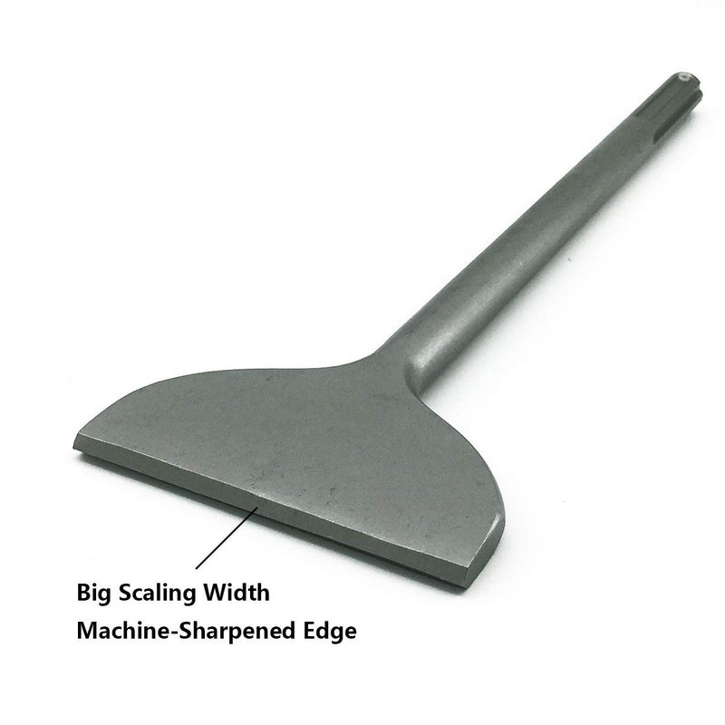 SPKLINE 4.5 Inch Wide Machine Sharpened Tile & Thinset Removal Scaling Chisel Bit Thinset Scraper & Floor Scraper, SDS MAX Shank,Semicircle Shape Scaling Blade, (4.5" X 14") - Image 3